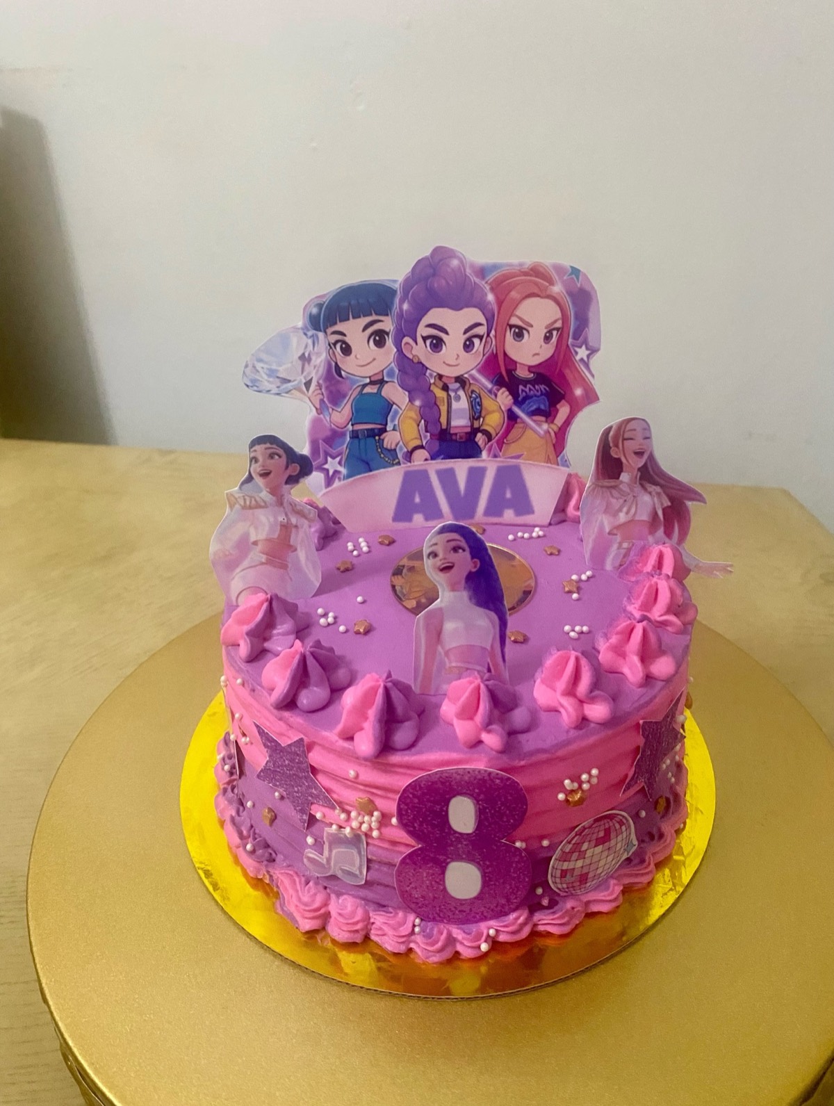 Purple pop-star themed cake for Ava's 8th birthday